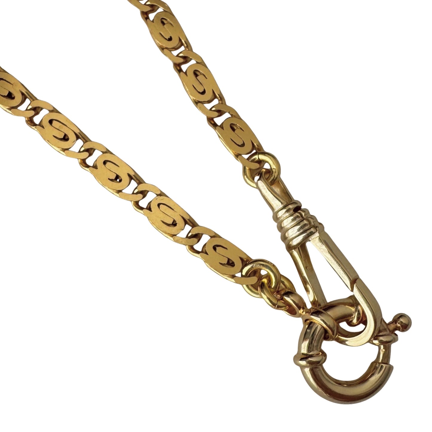 reimagined V I N T A G E // modern day watch chain / re-worked gold over sterling silver spiral link chain / 18.5", 15.9g