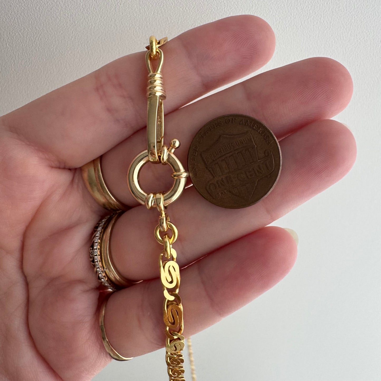 reimagined V I N T A G E // modern day watch chain / re-worked gold over sterling silver spiral link chain / 18.5", 15.9g