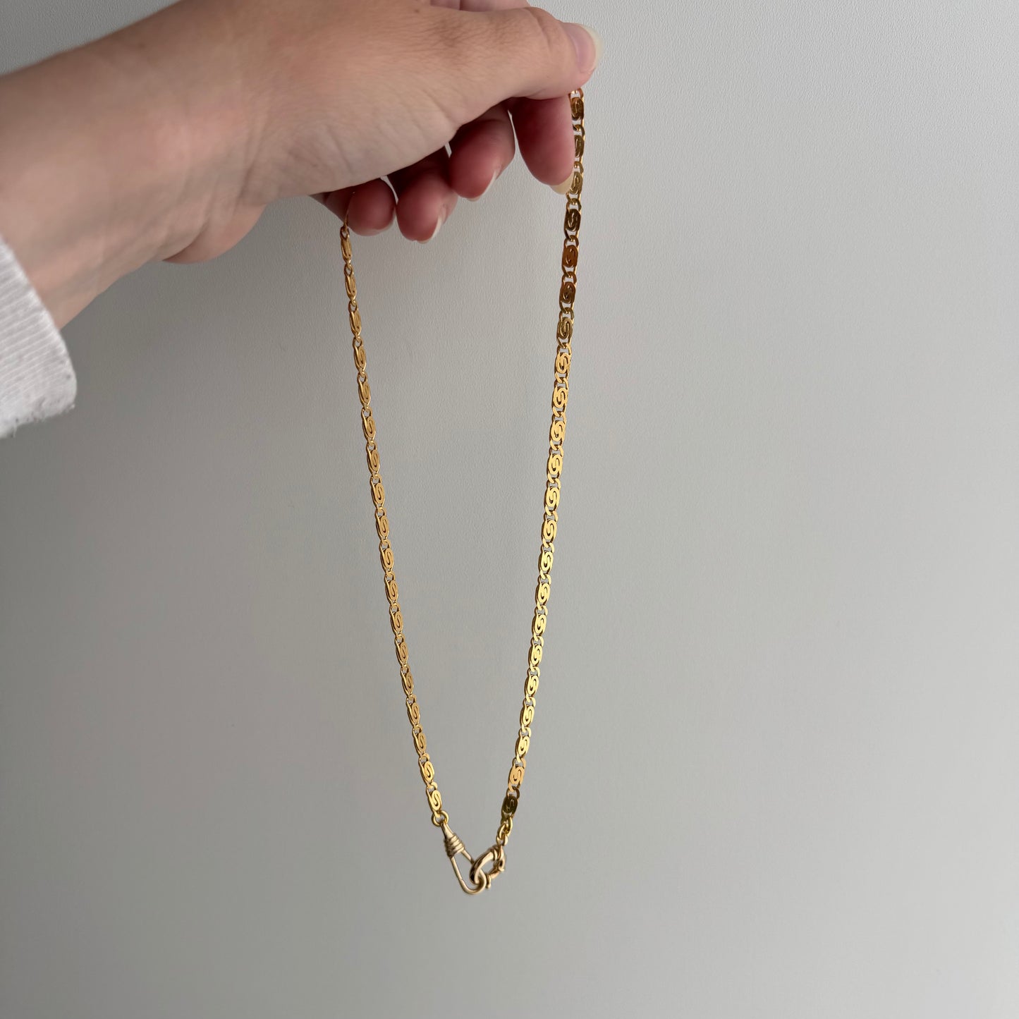 reimagined V I N T A G E // modern day watch chain / re-worked gold over sterling silver spiral link chain / 18.5", 15.9g