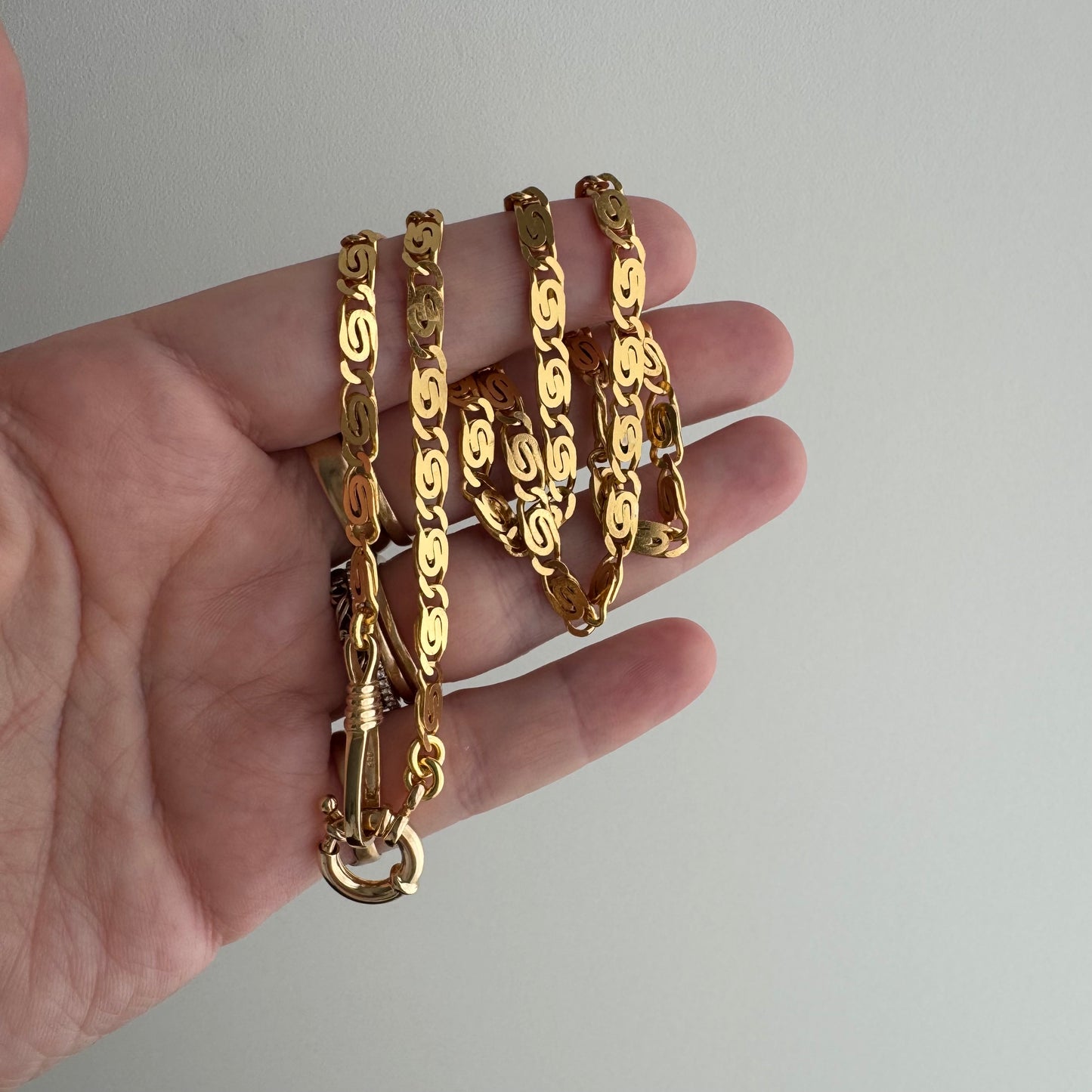 reimagined V I N T A G E // modern day watch chain / re-worked gold over sterling silver spiral link chain / 18.5", 15.9g