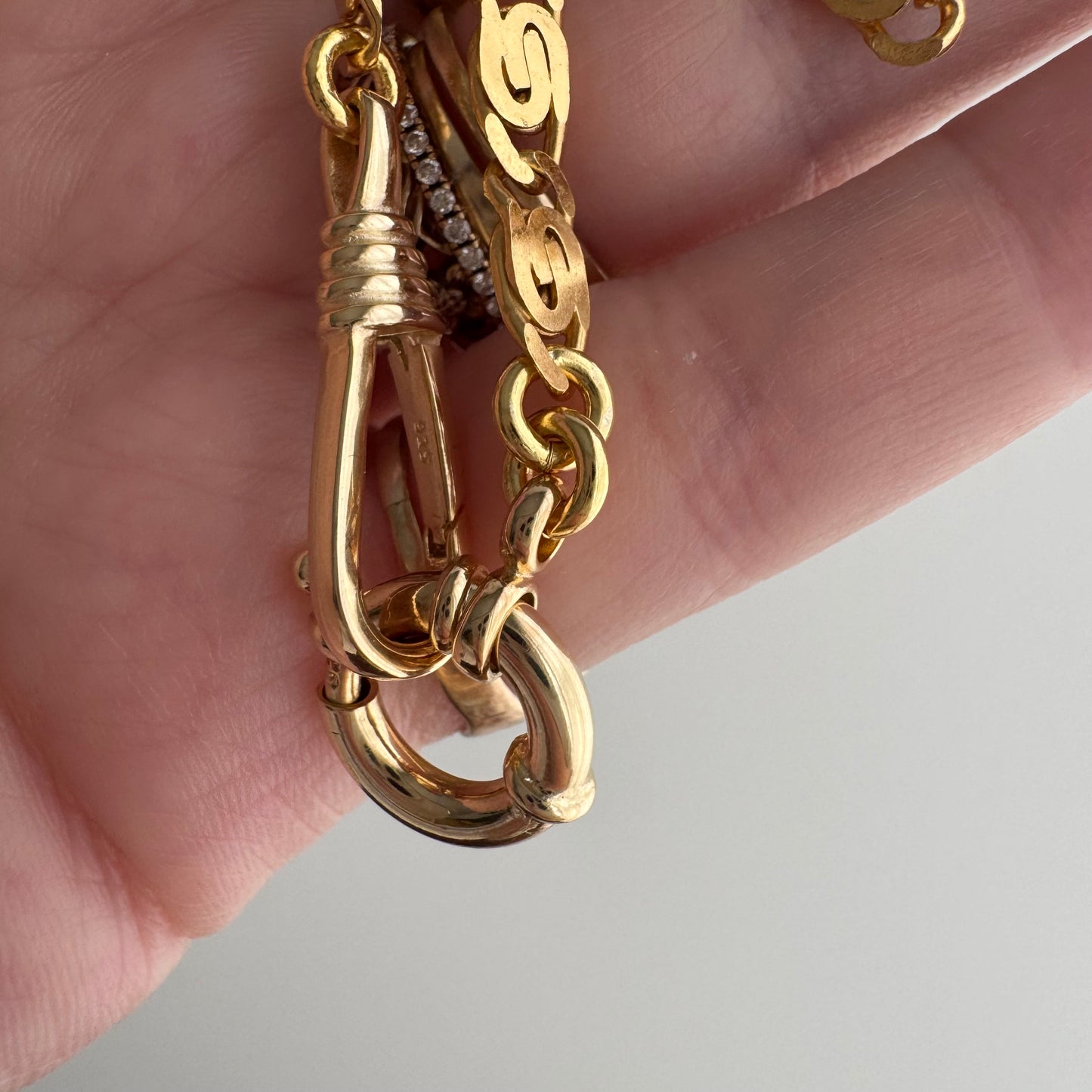 reimagined V I N T A G E // modern day watch chain / re-worked gold over sterling silver spiral link chain / 18.5", 15.9g