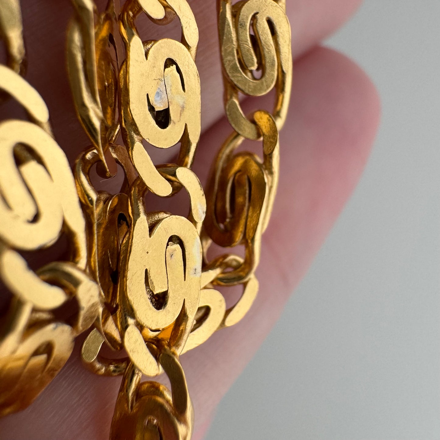 reimagined V I N T A G E // modern day watch chain / re-worked gold over sterling silver spiral link chain / 18.5", 15.9g