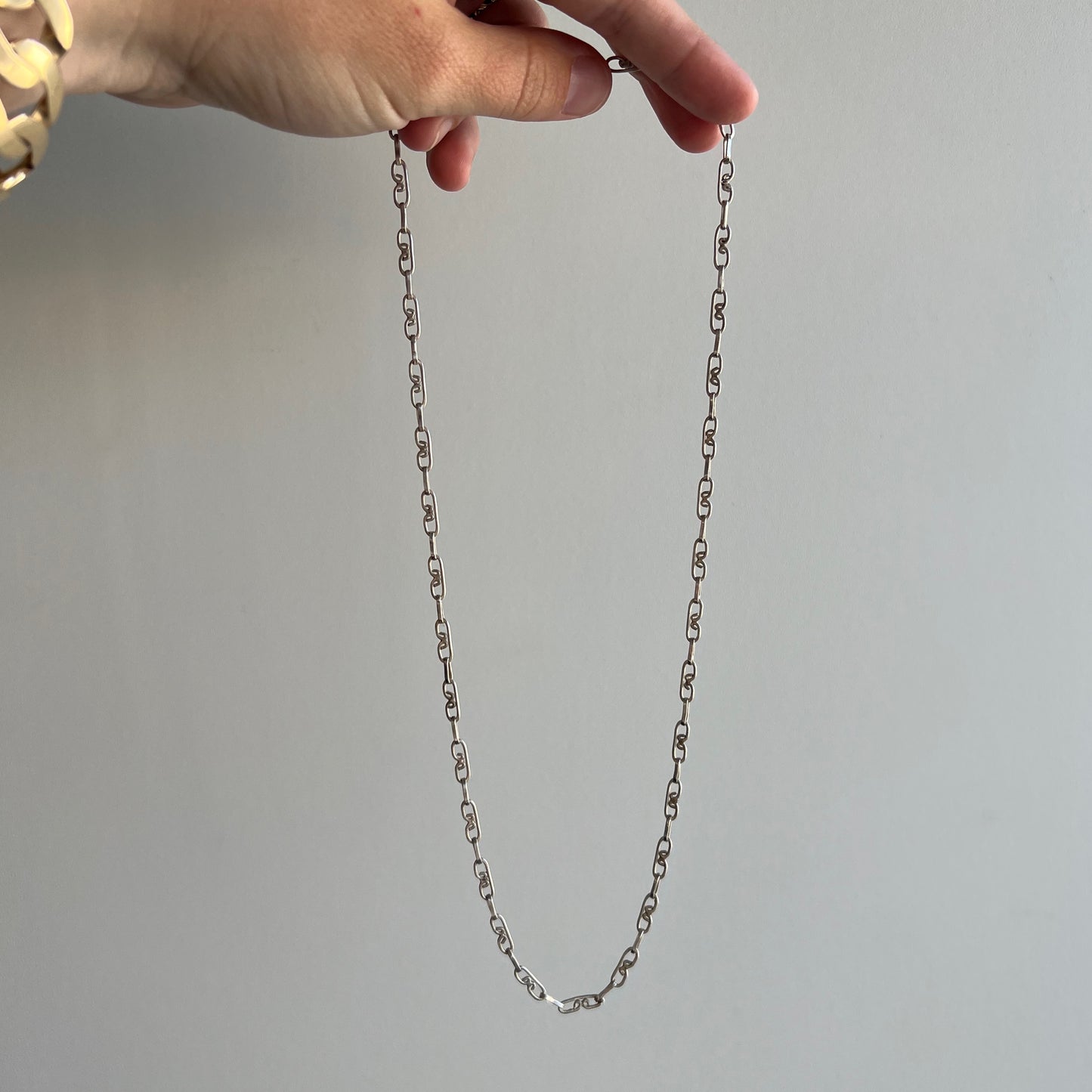 V I N T A G E // fancy Bs / sterling silver fancy link almost B-shaped chain / 20.75"