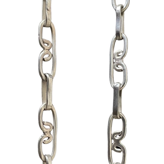 V I N T A G E // fancy Bs / sterling silver fancy link almost B-shaped chain / 20.75"