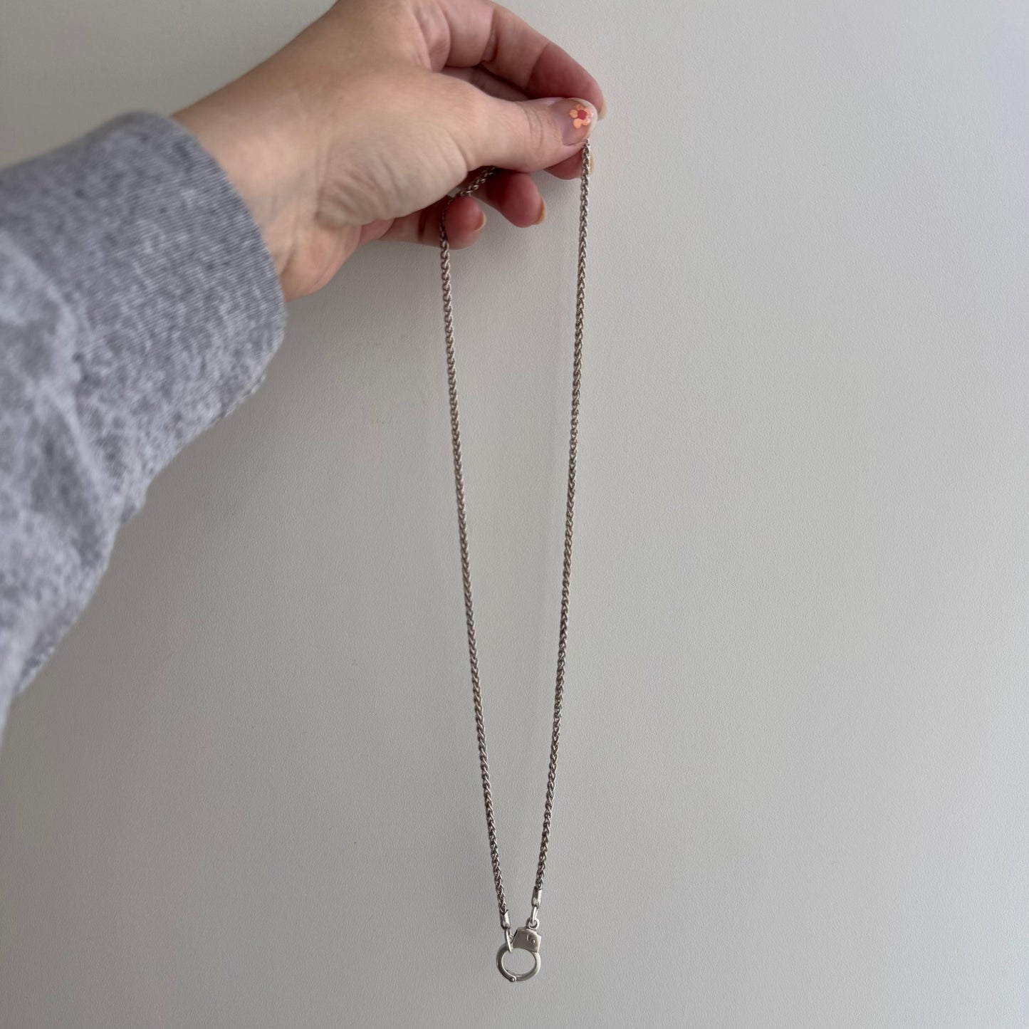 re-imagined V I N T A G E // slinky wheat / sterling silver wheat chain with new handcuff clasp / 20.75", 12g