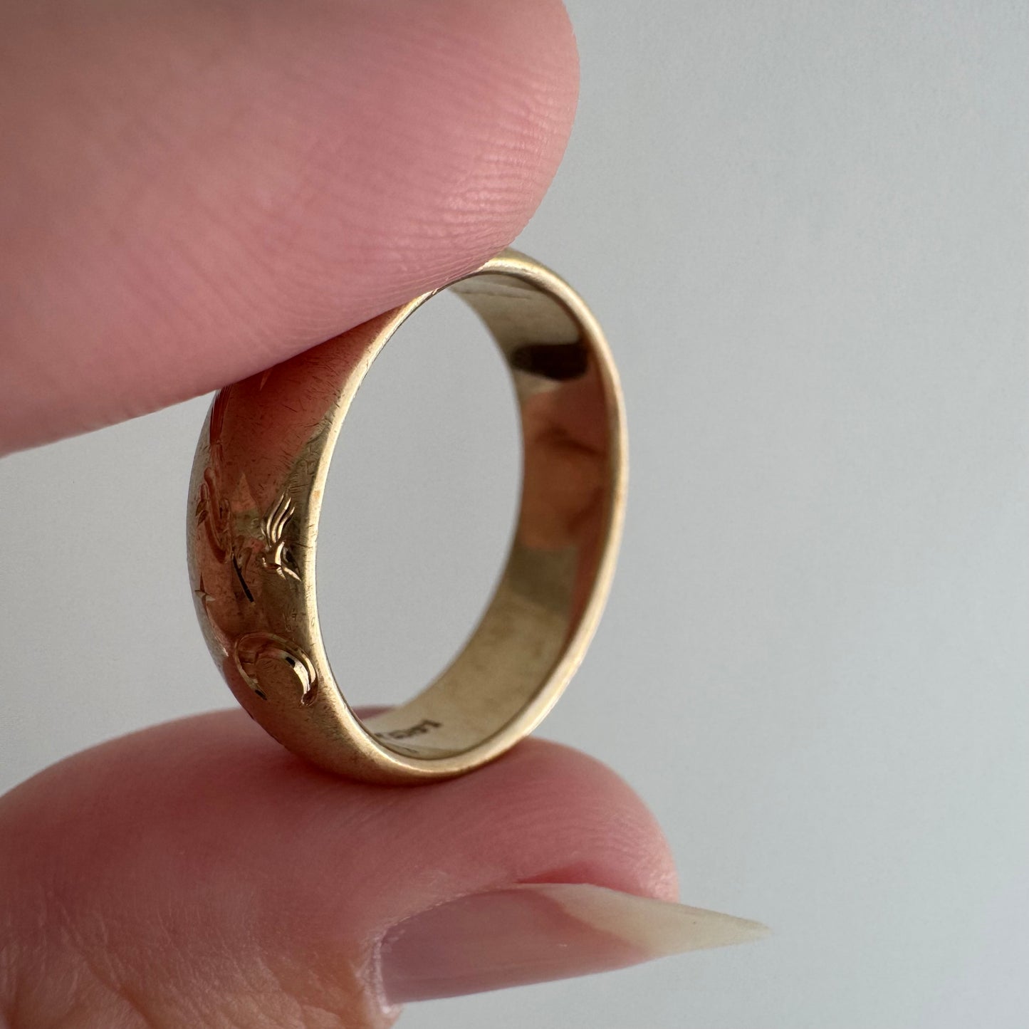 reimagined V I N T A G E // the best witch / 14k and diamond starburst eternity band with a witch flying on a broom / size 8ish