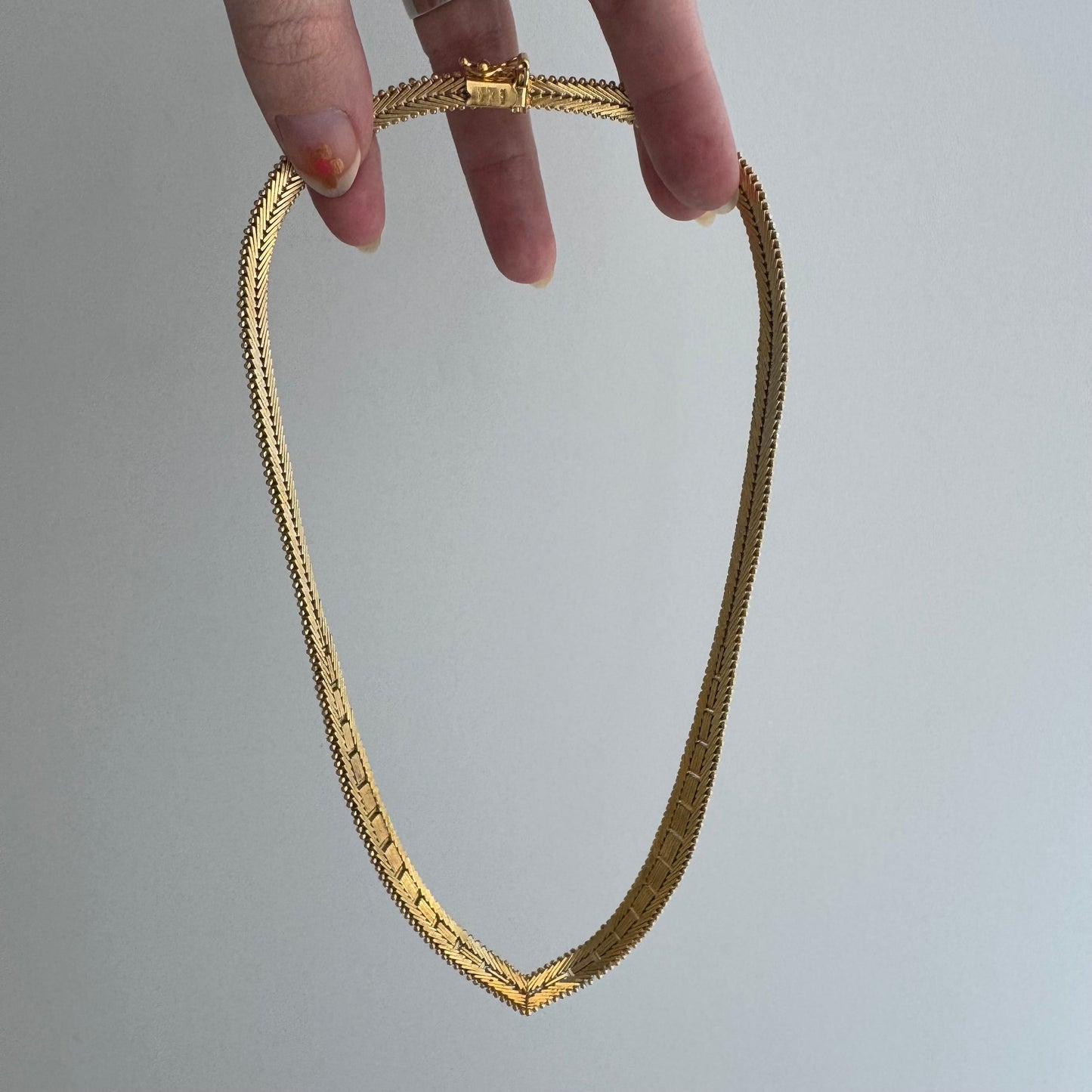 V I N T A G E // weave it together / gold over sterling silver flat woven necklace / 17", 34.9g