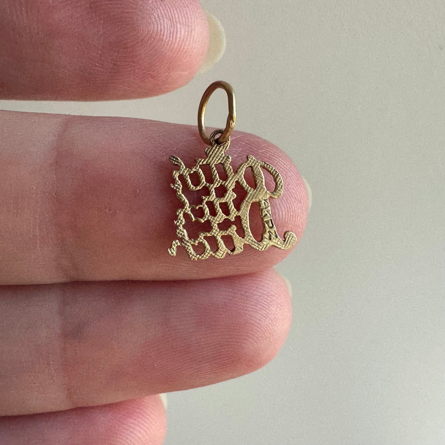 P R E - L O V E D // bitch vibe / 14k yellow gold bitch charm pendant