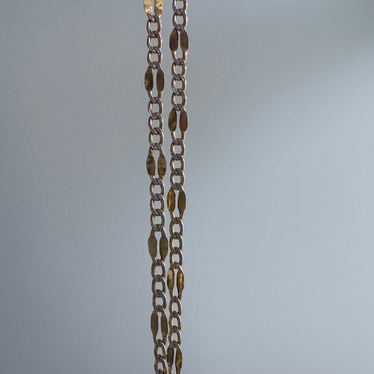 P R E - L O V E D // like a hoof / 10k yellow and white gold flat station chain / 18", 2.1g