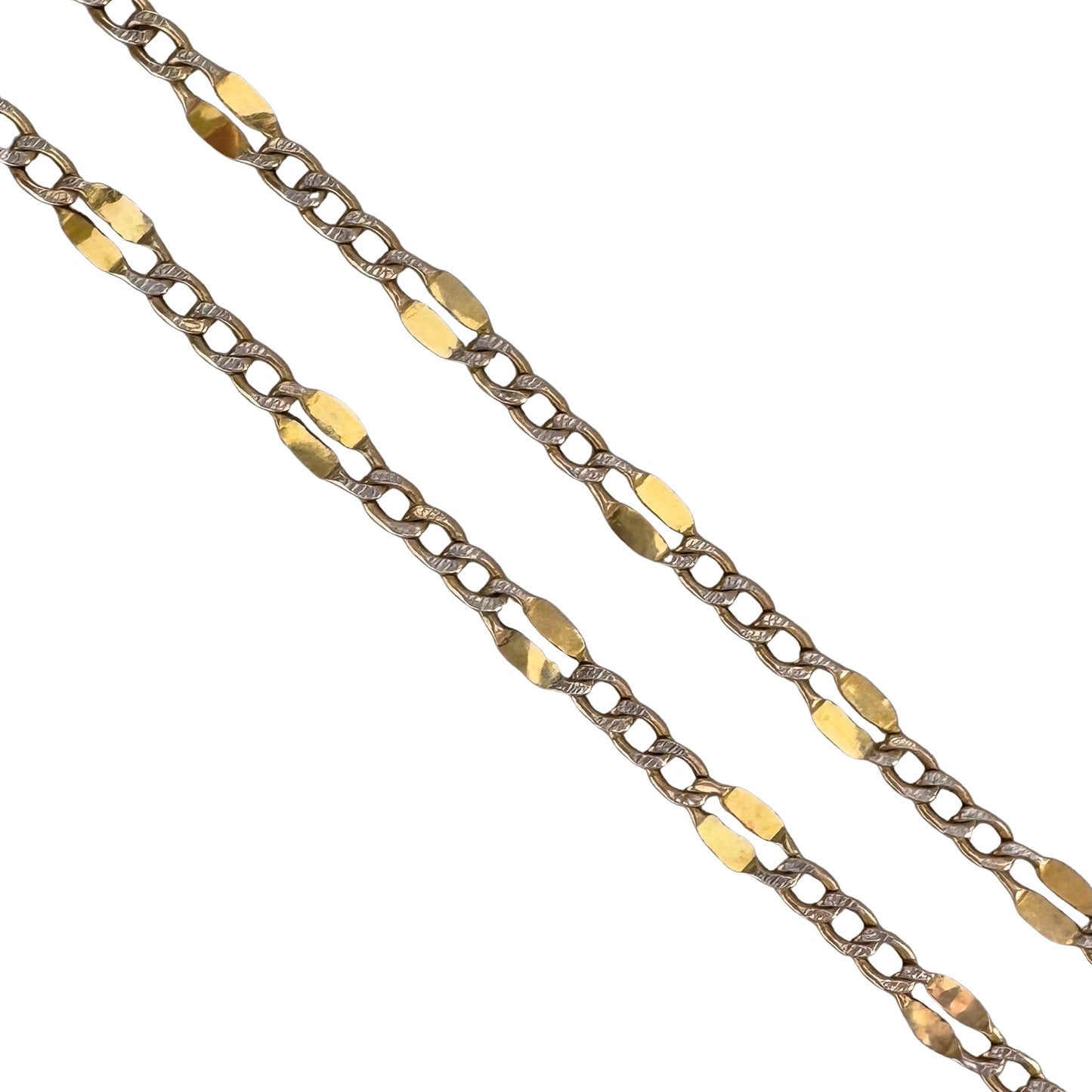 P R E - L O V E D // like a hoof / 10k yellow and white gold flat station chain / 18", 2.1g