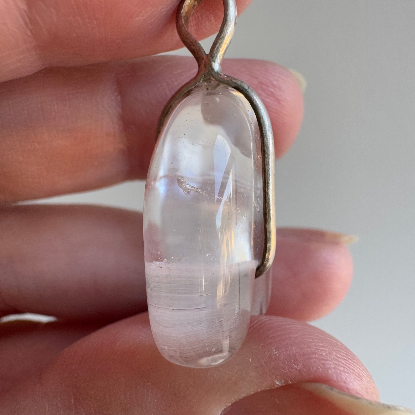 V I N T A G E // clear strength / sterling silver and quartz bear fetish / a pendant