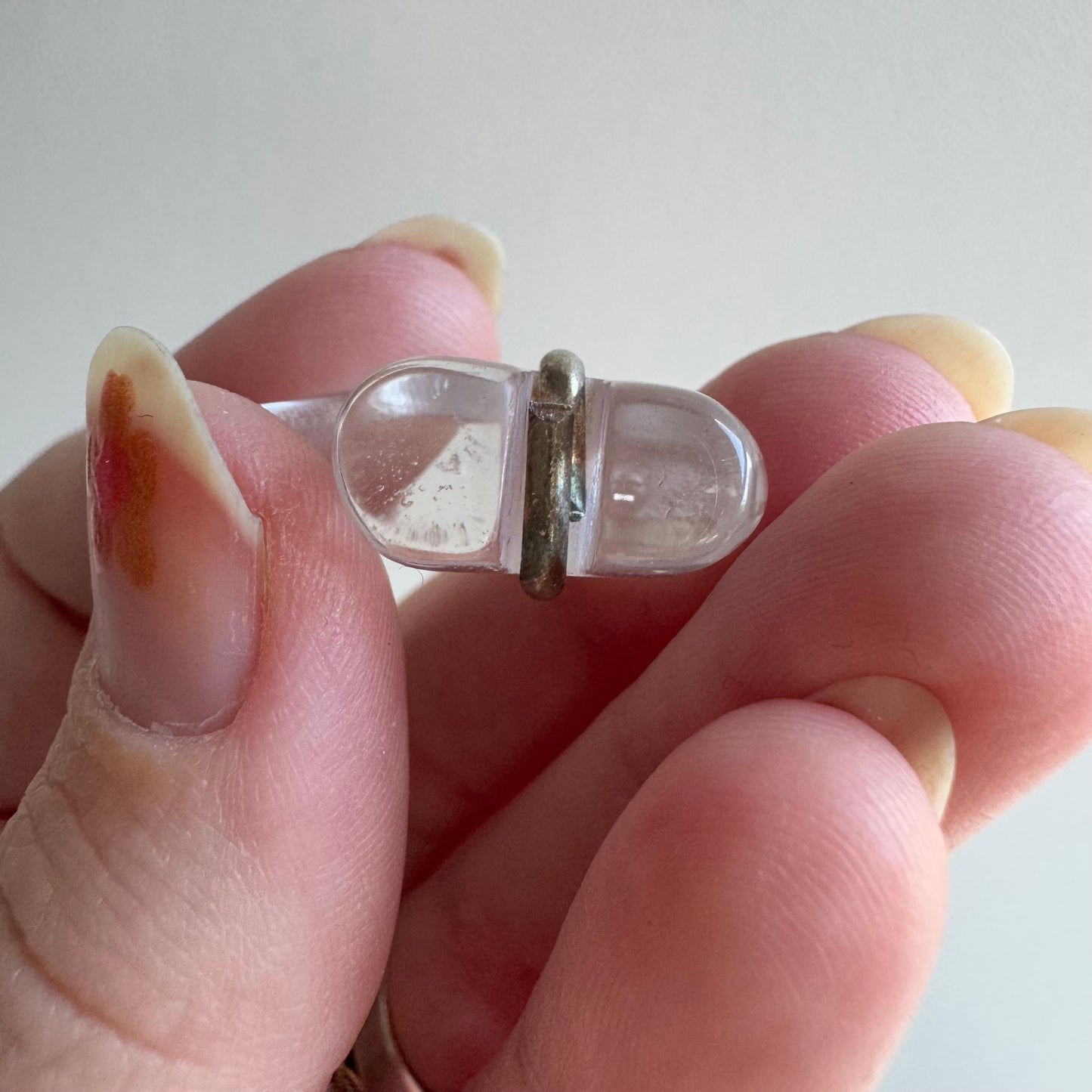 V I N T A G E // clear strength / sterling silver and quartz bear fetish / a pendant