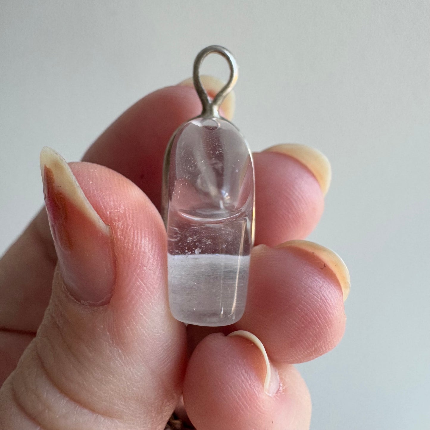 V I N T A G E // clear strength / sterling silver and quartz bear fetish / a pendant