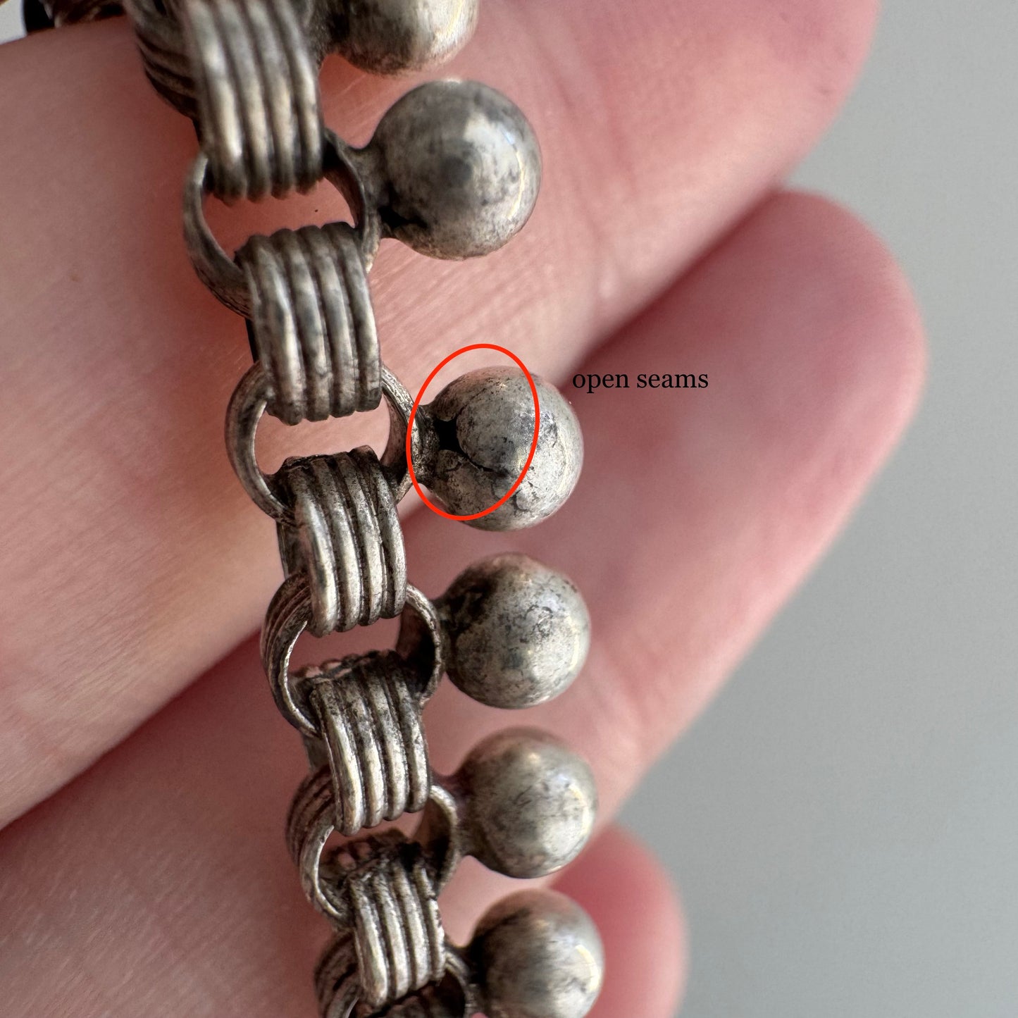 A N T I Q U E // all linked up / 800 silver victorian era book chain necklace with large removable clasp / 18.25", 25.4g