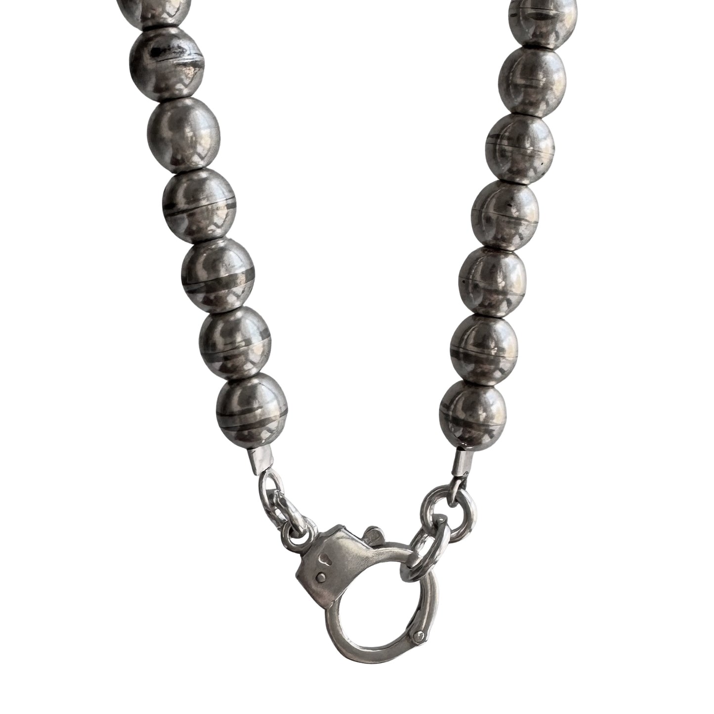 reimagined V I N T A G E // handcuff clasp / re-worked sterling silver bench bead chain / 21.5", 44.9g