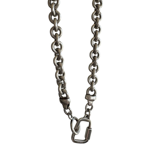 reimagined V I N T A G E // chunkiest cable / sterling silver hefty cable chain with new old connector clasp / 25.25", 163g