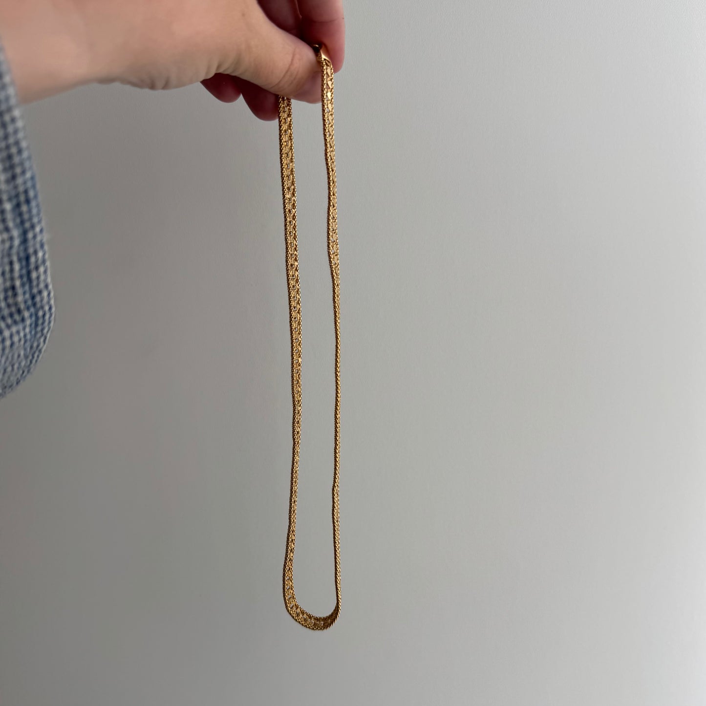 V I N T A G E // woven love / 14k string of hearts woven flat necklace and bracelet set / 22g