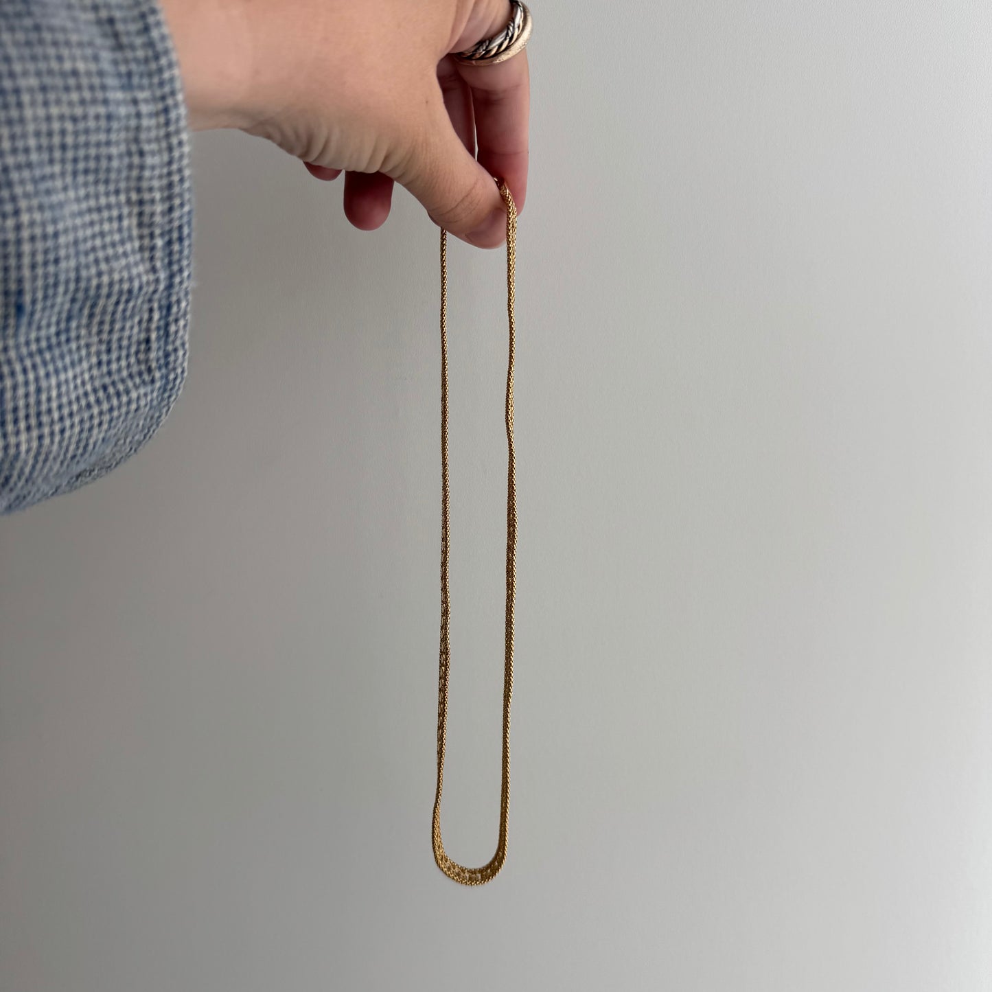 V I N T A G E // woven love / 14k string of hearts woven flat necklace and bracelet set / 22g