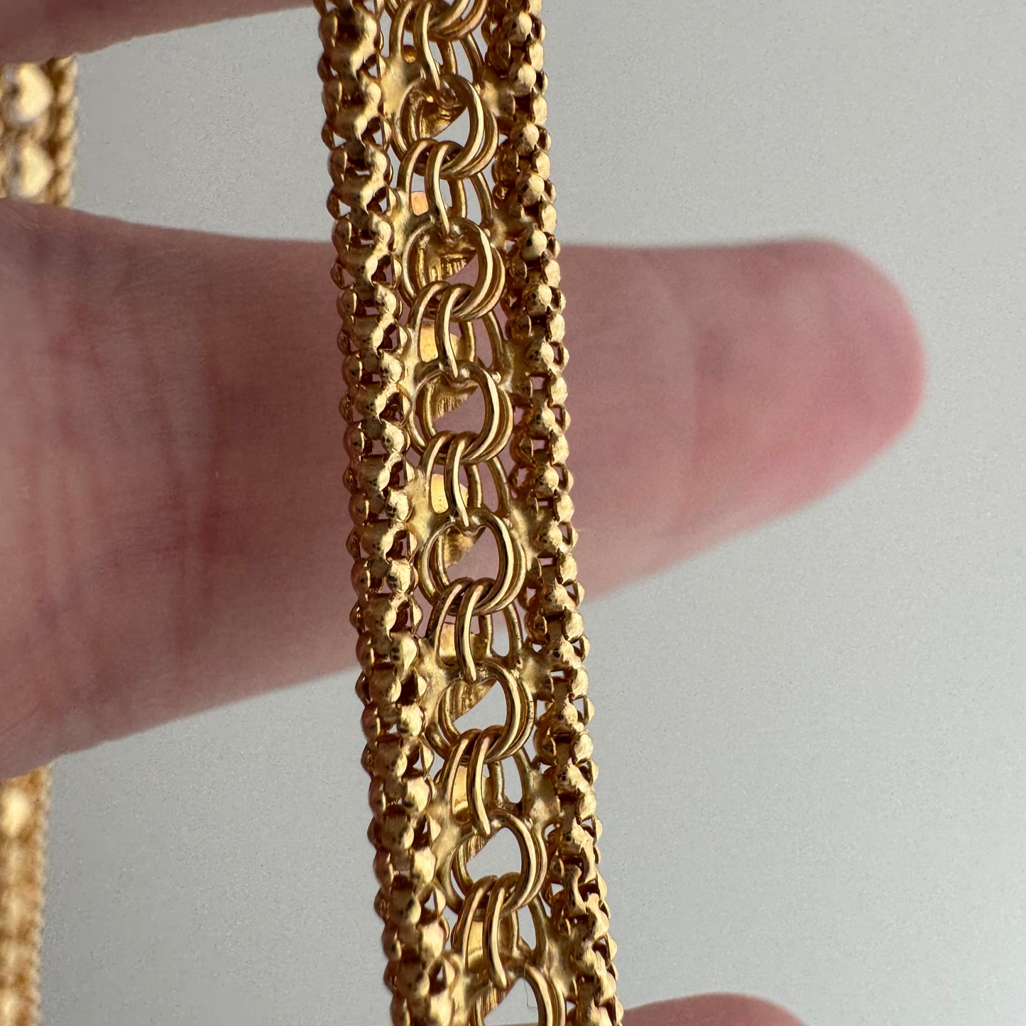 V I N T A G E // woven love / 14k string of hearts woven flat necklace and bracelet set / 22g