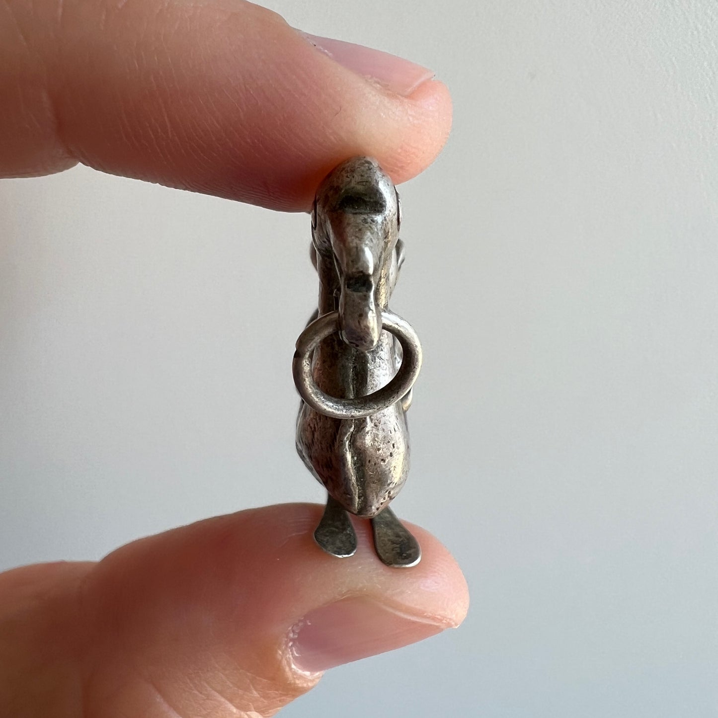 A N T I Q U E // Qing dynasty  balancing act / duck and duckling in Chinese silver / a pendant or talisman