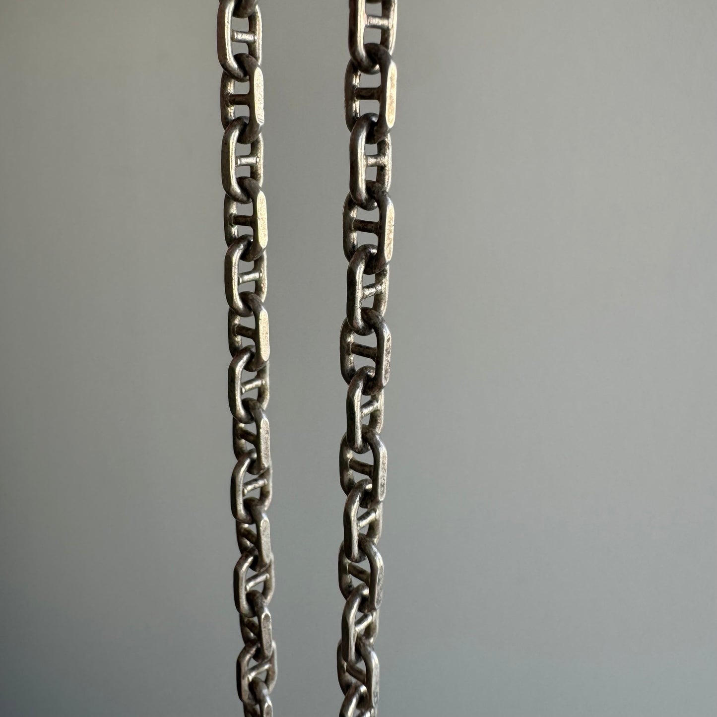 V I N T A G E // perpendicular mariner / sterling silver cable style mariner or anchor chain / 15.75", 9.5g