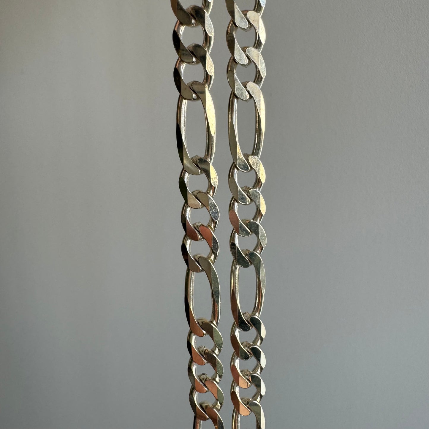 P R E - L O V E D // three to one figaro / Italy sterling silver figaro chain / 20", 31g