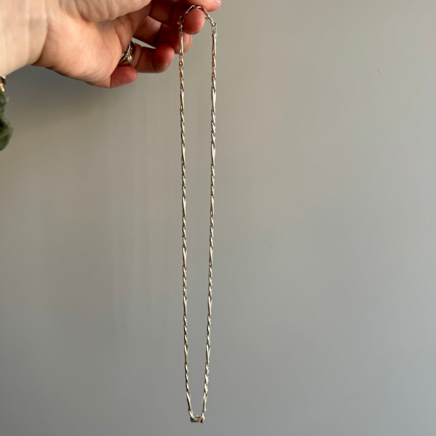 P R E - L O V E D // three to one figaro / Italy sterling silver figaro chain / 20", 31g