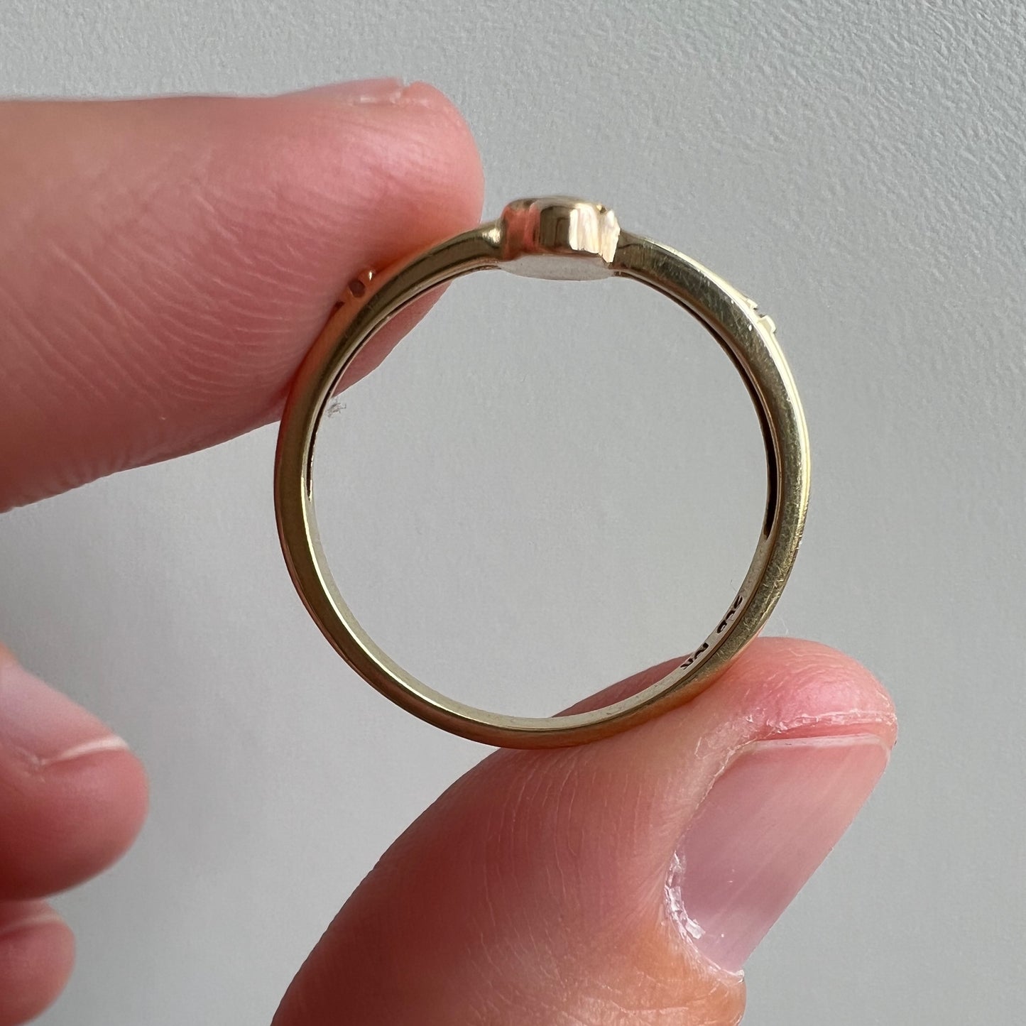 reimagined V I N T A G E // subtle spooky / solid 10k and diamond fraternal skull pin conversion ring / size 6