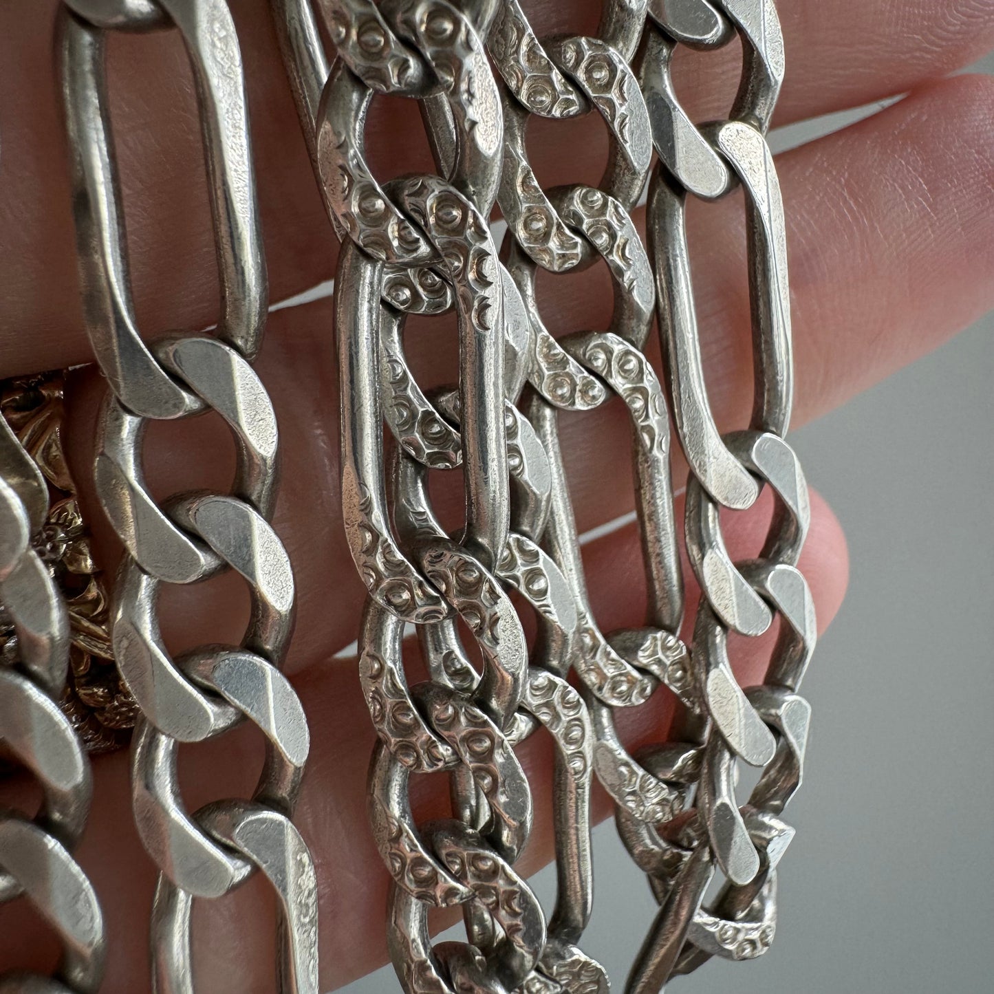 V I N T A G E // double sided figaro / Italy sterling silver figaro chain / 20.75", 32g