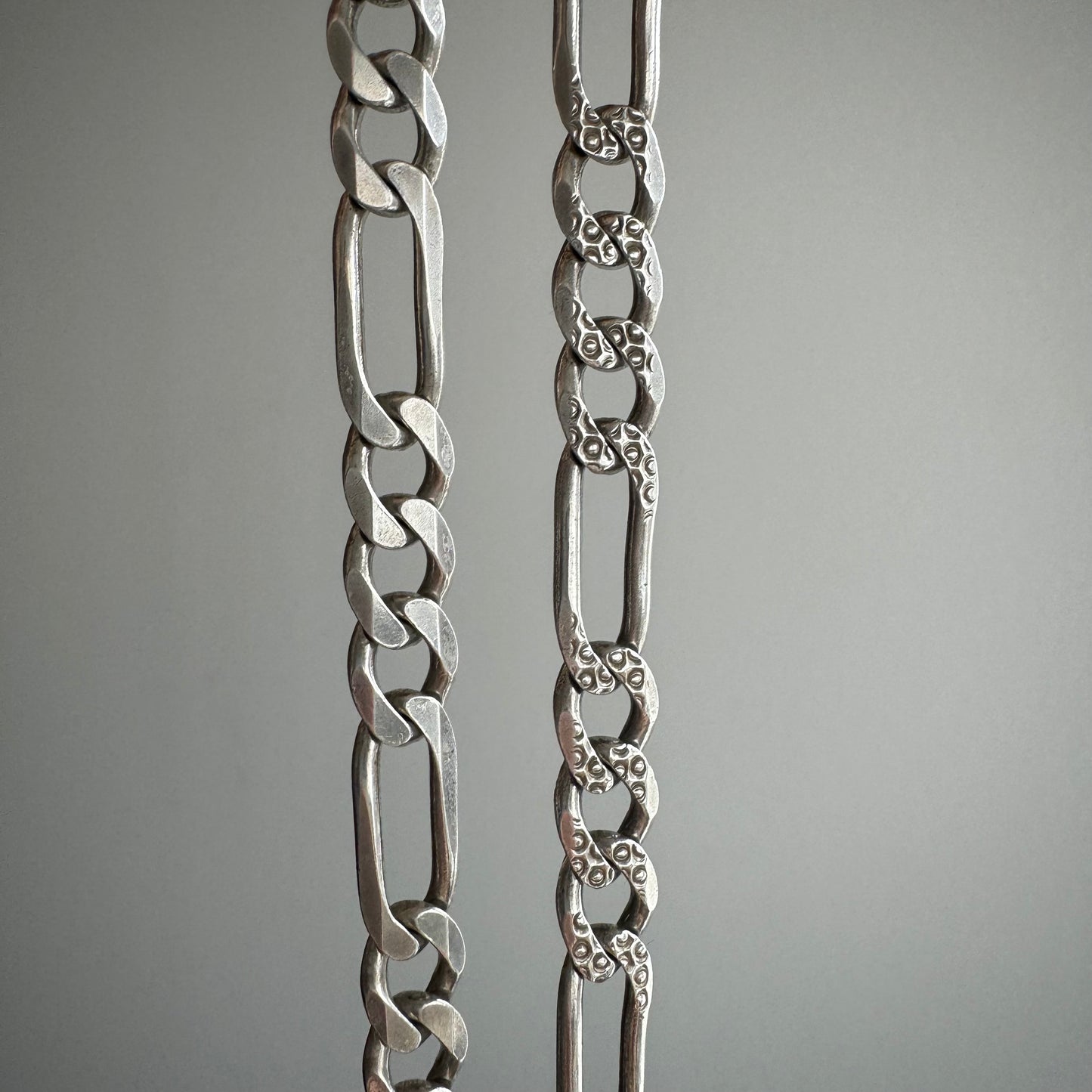 V I N T A G E // double sided figaro / Italy sterling silver figaro chain / 20.75", 32g