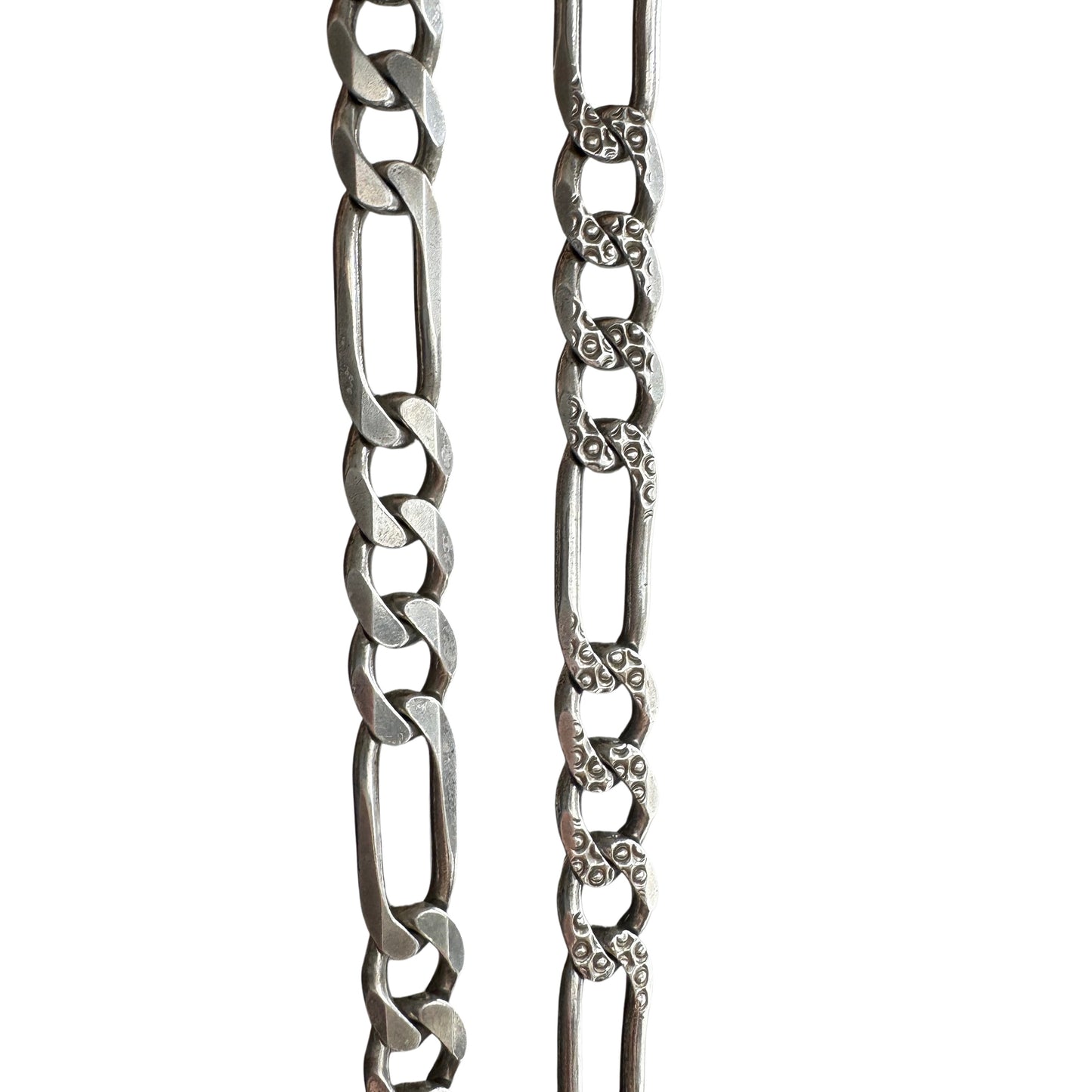 V I N T A G E // double sided figaro / Italy sterling silver figaro chain / 20.75", 32g