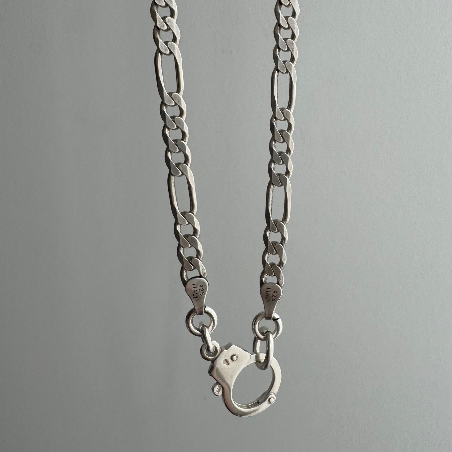 reimagined V I N T A G E // handcuff clasp / re-worked sterling silver figaro chain / 21.25", 26.5g