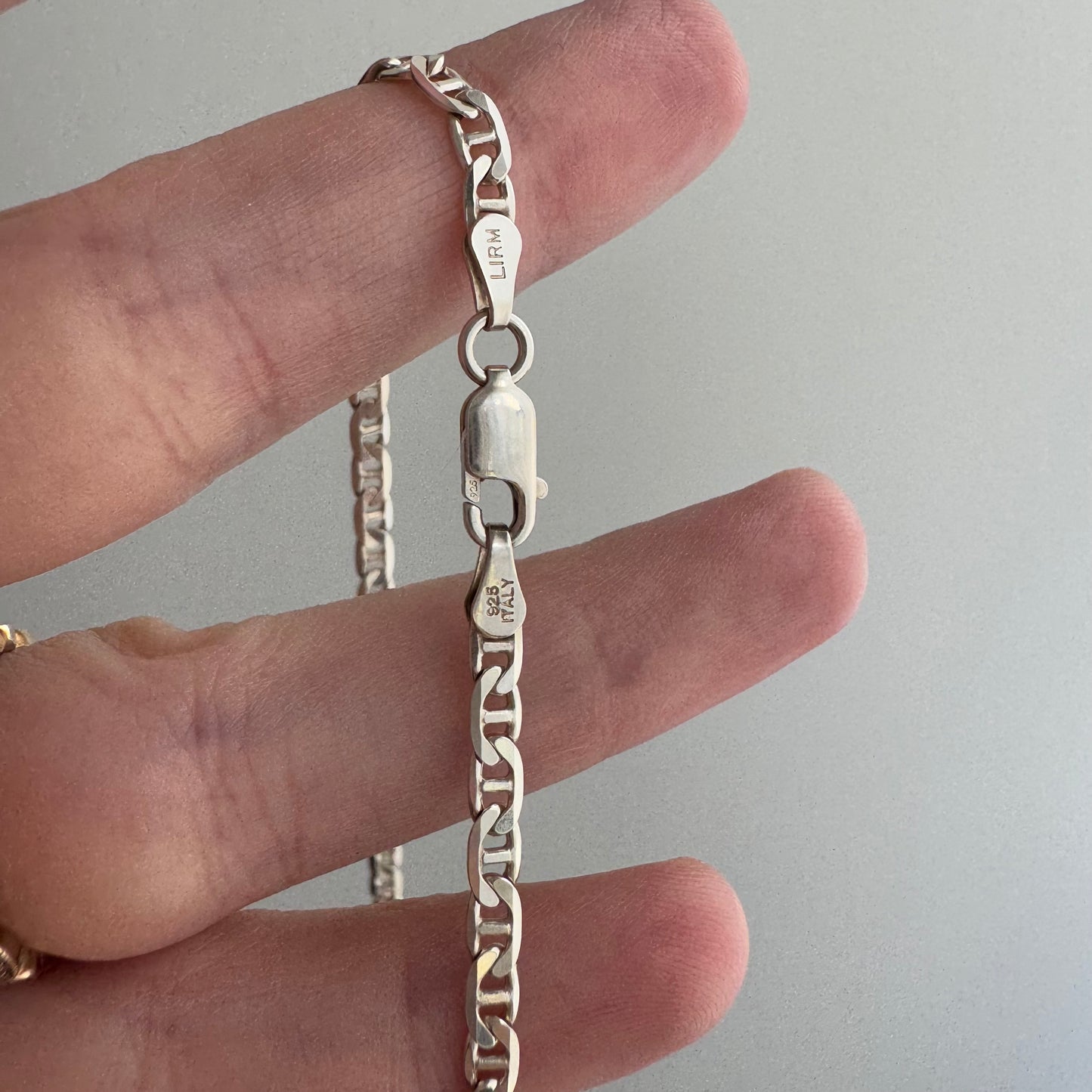 V I N T A G E // shiny layer / sterling silver flat mariner anchor chain / 20.25", 7.5g