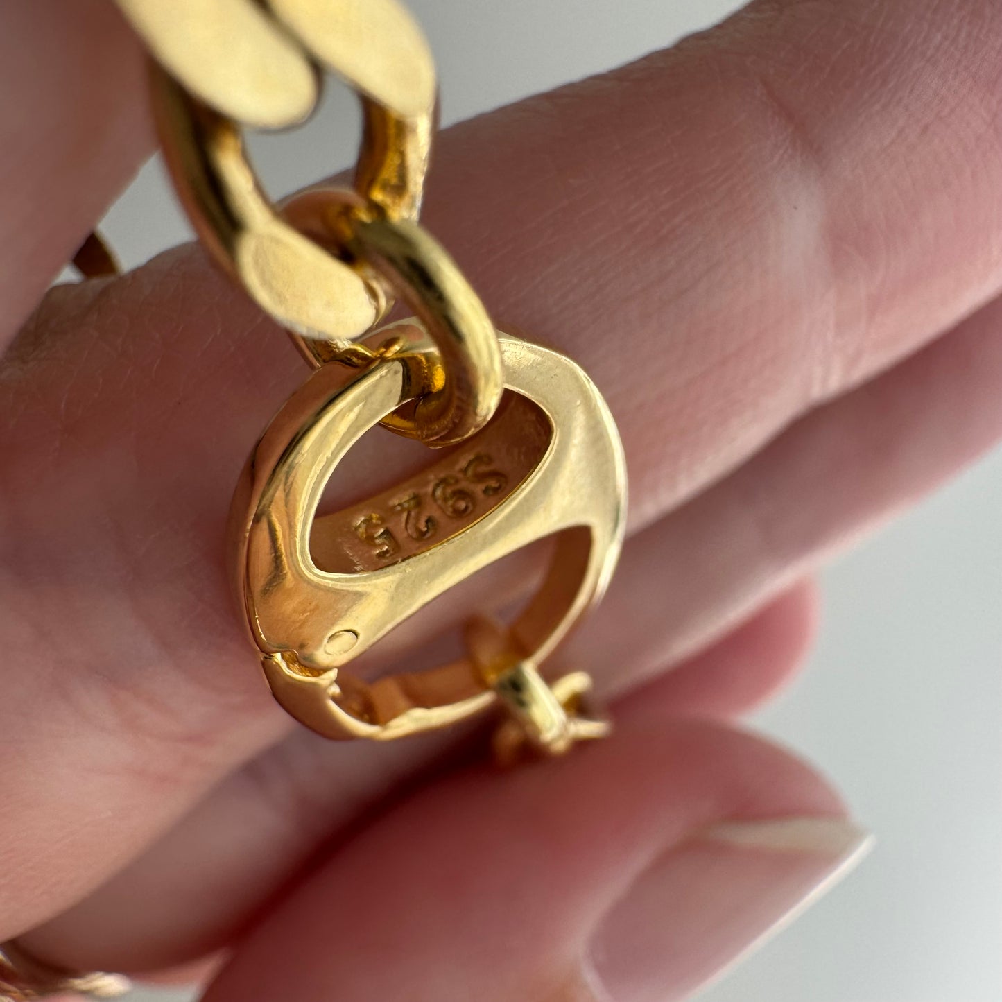 reimagined V I N T A G E // modern day watch chain / re-worked gold over sterling silver figaro chain with pull tab carabiner clasp / 20", 25.7g