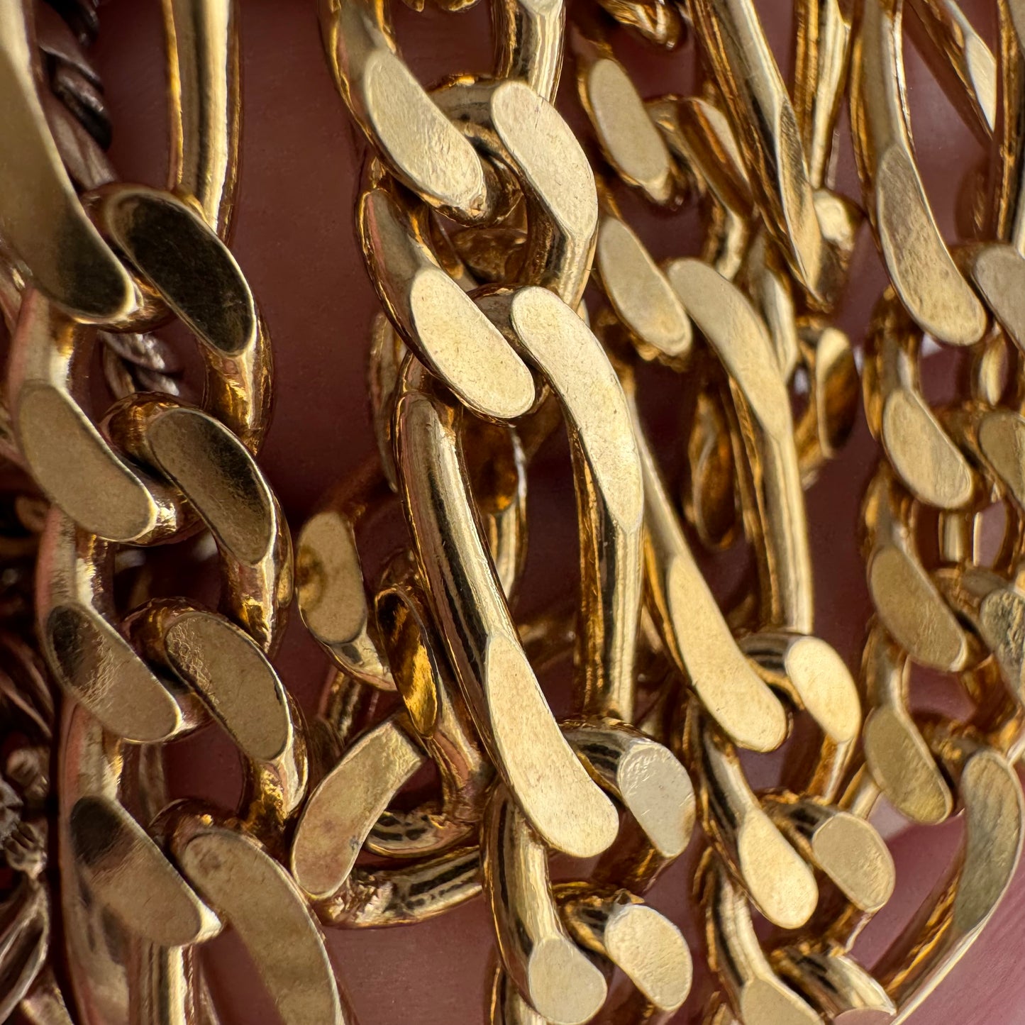 reimagined V I N T A G E // modern day watch chain / re-worked gold over sterling silver figaro chain with pull tab carabiner clasp / 20", 25.7g