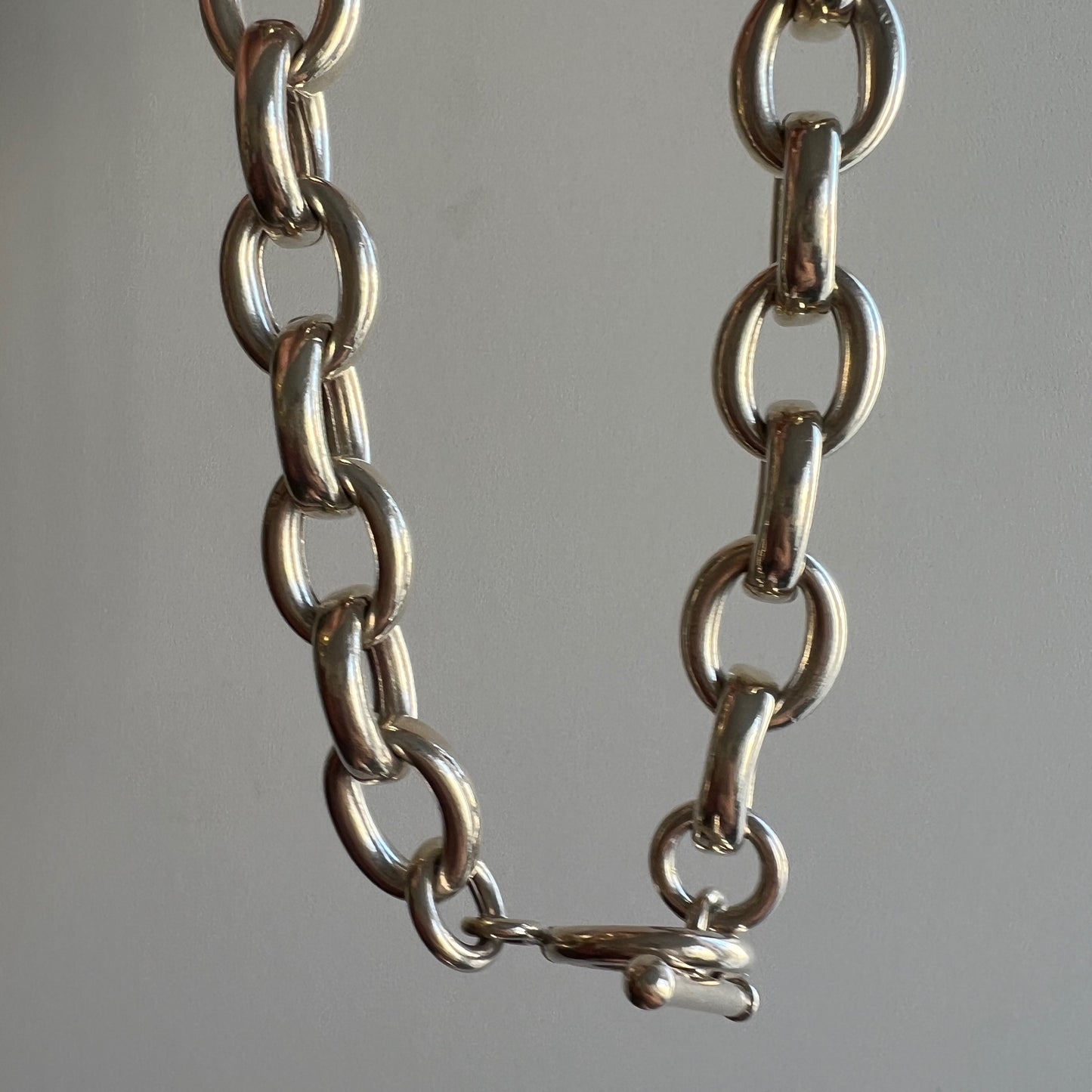 V I N T A G E // over 100g club / sterling silver chunky heavy cable toggle chain / 18.5" - 19", 103g