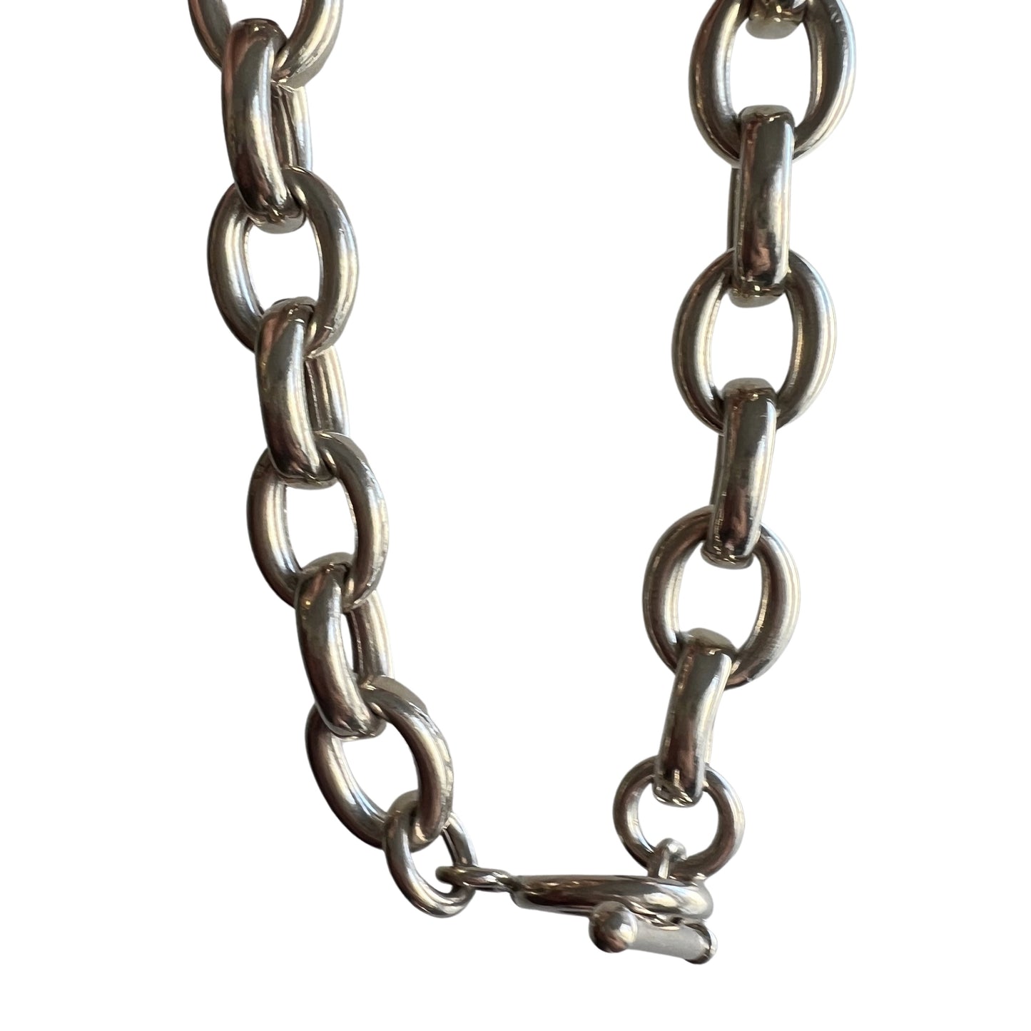 V I N T A G E // over 100g club / sterling silver chunky heavy cable toggle chain / 18.5" - 19", 103g