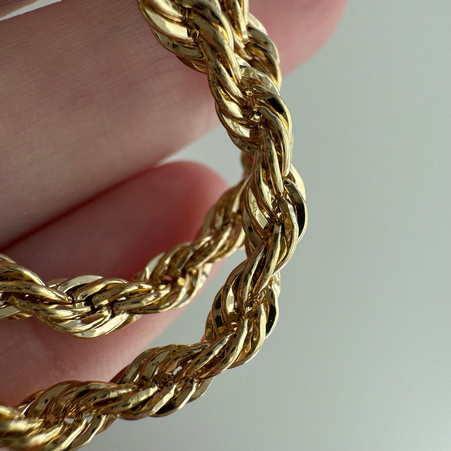 reimagined V I N T A G E // modern day watch chain / re-worked gold over sterling silver rope chain with dog clip clasp / 18.75", 21.9g