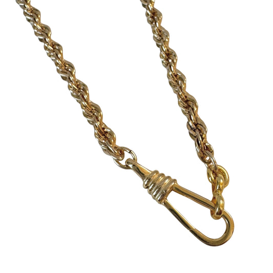 reimagined V I N T A G E // modern day watch chain / re-worked gold over sterling silver rope chain with dog clip clasp / 18.75", 21.9g