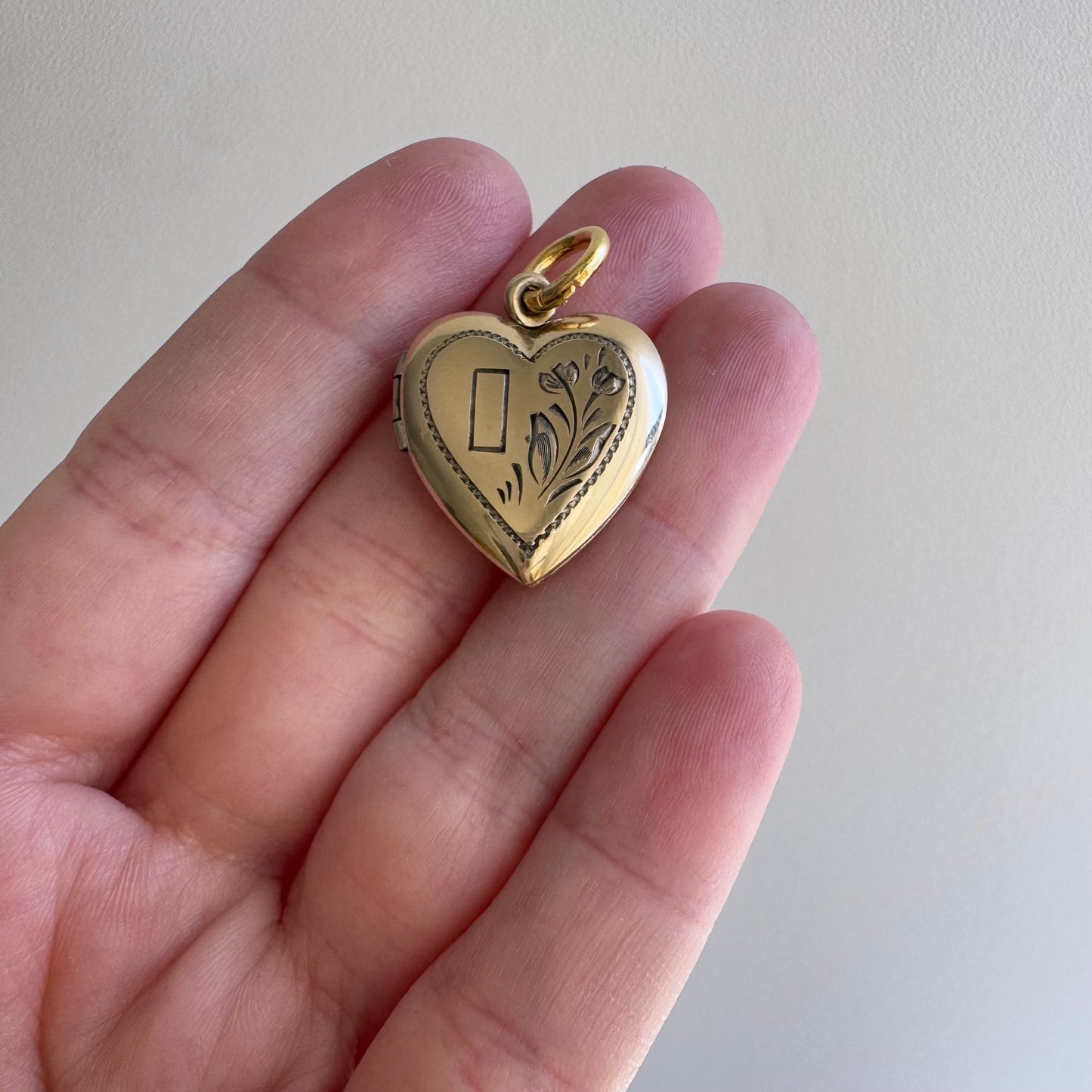 V I N T A G E // garden window / 1940s gold over sterling silver heart locket / a pendant