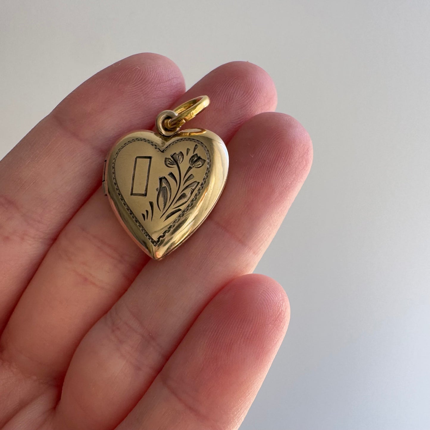 V I N T A G E // garden window / 1940s gold over sterling silver heart locket / a pendant