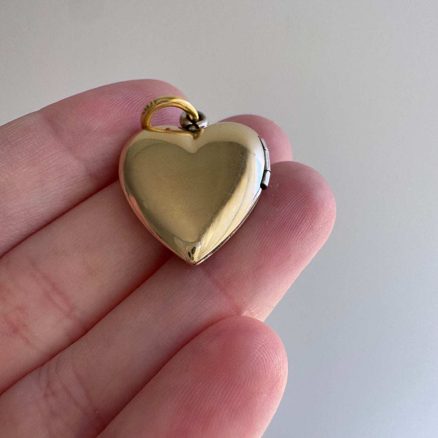 V I N T A G E // garden window / 1940s gold over sterling silver heart locket / a pendant