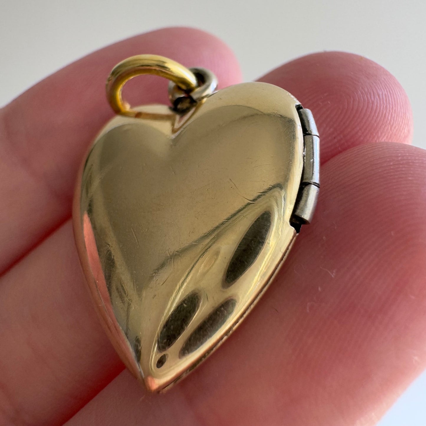 V I N T A G E // garden window / 1940s gold over sterling silver heart locket / a pendant