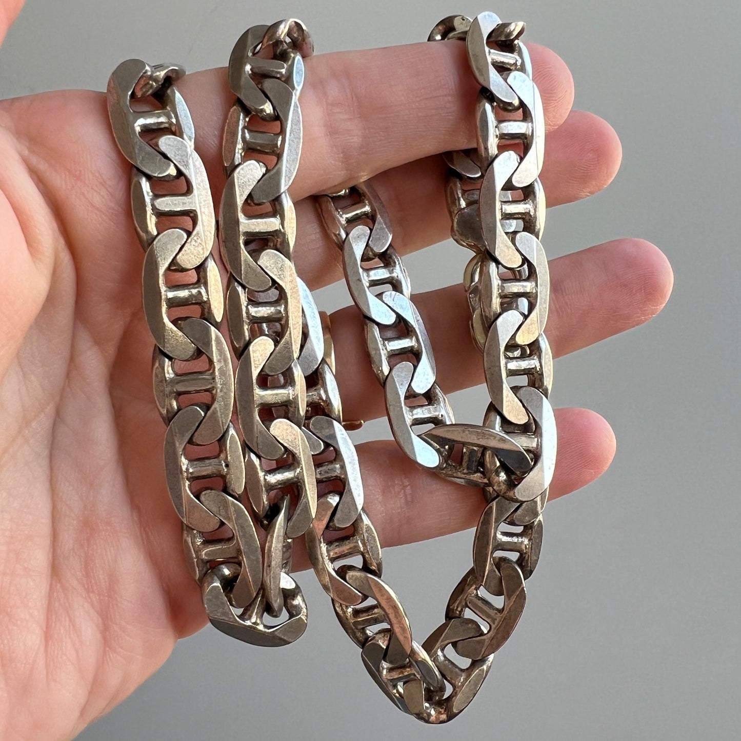 V I N T A G E // chunkiest anchor / sterling silver heavy anchor chain / 20", 73g