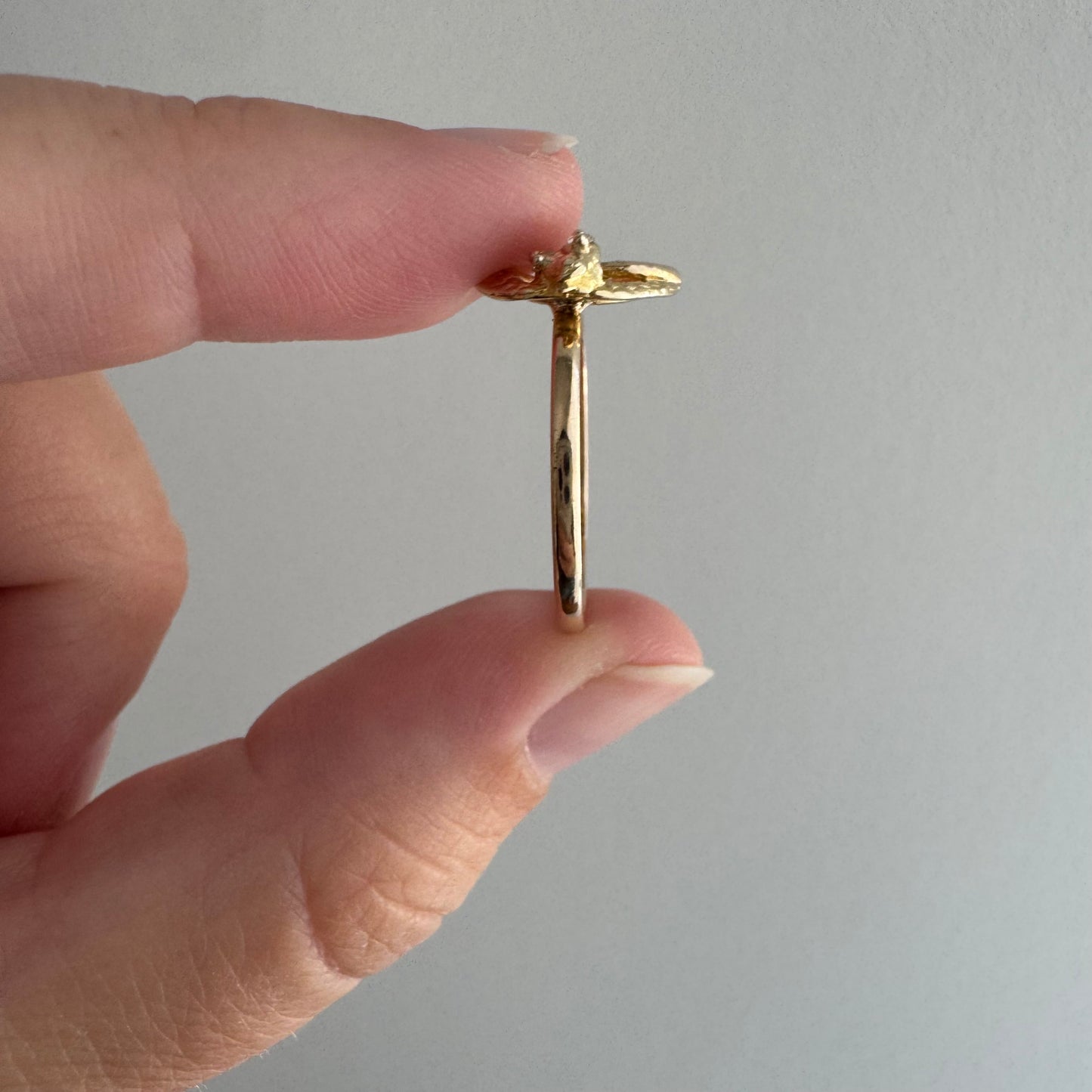 reimagined V I N T A G E // snake knot / 14k and diamond art nouveau serpent stick pin conversion ring / size 6.75