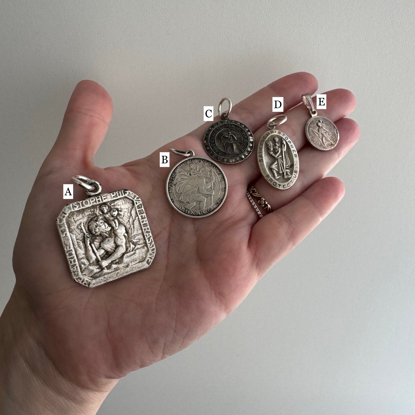 V I N T A G E // protected journey / sterling silver Saint Christopher / pendants