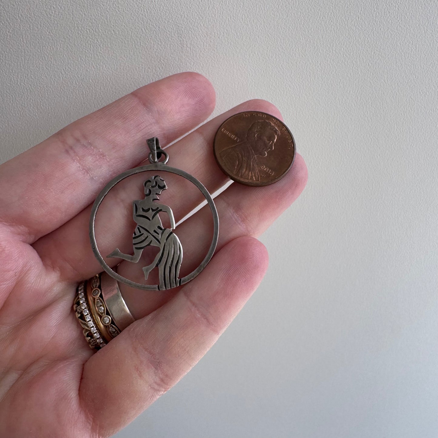 V I N T A G E // the water bearer / sterling silver aquarius zodiac from Mexico / a pendant