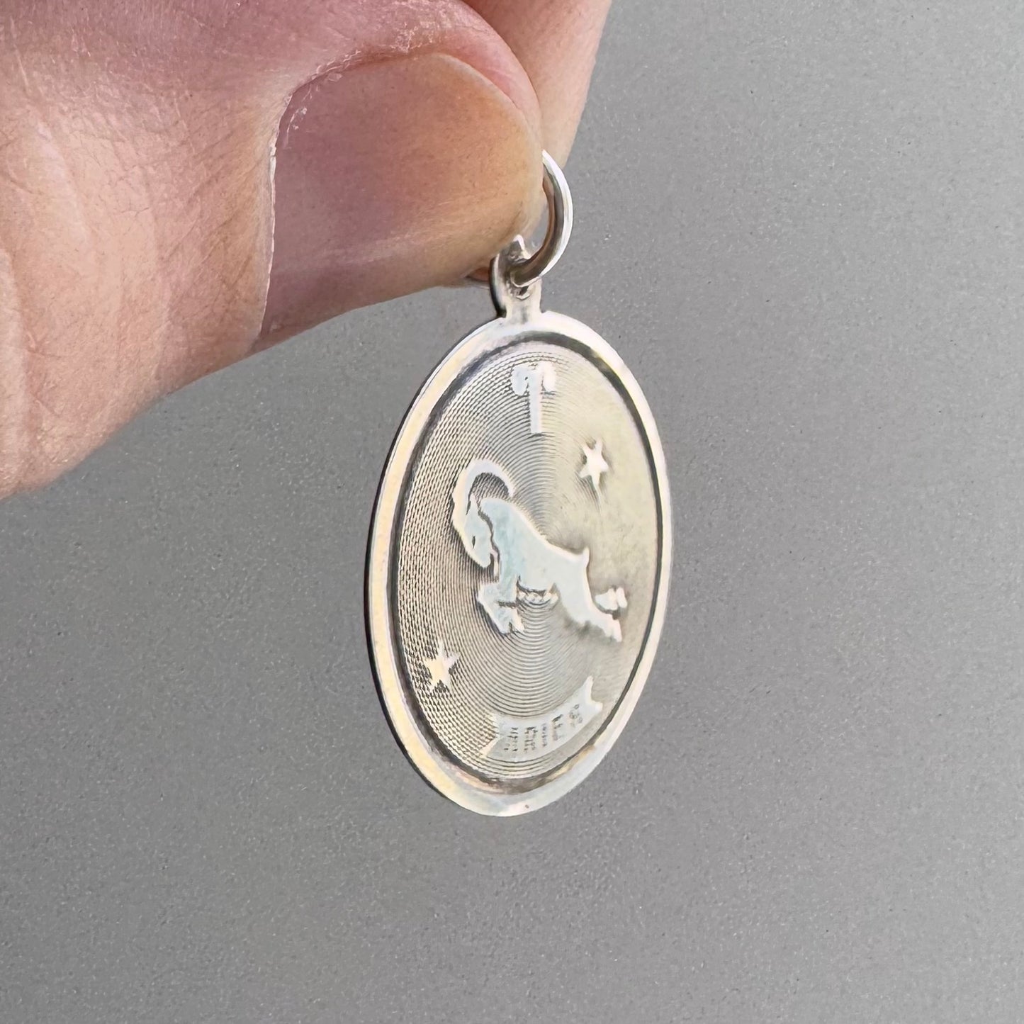 V I N T A G E // celestial ram / sterling silver Aries zodiac / a pendant