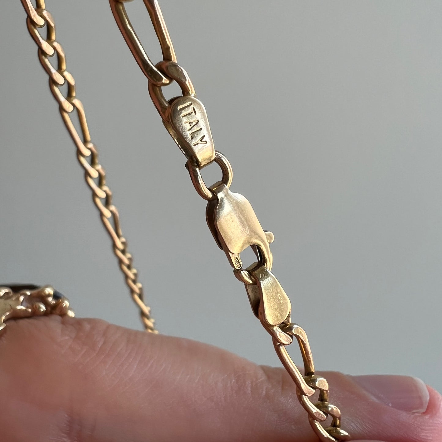 V I N T A G E // puffy figaro / solid 10k hollow link figaro chain / 21.5", 6.3g