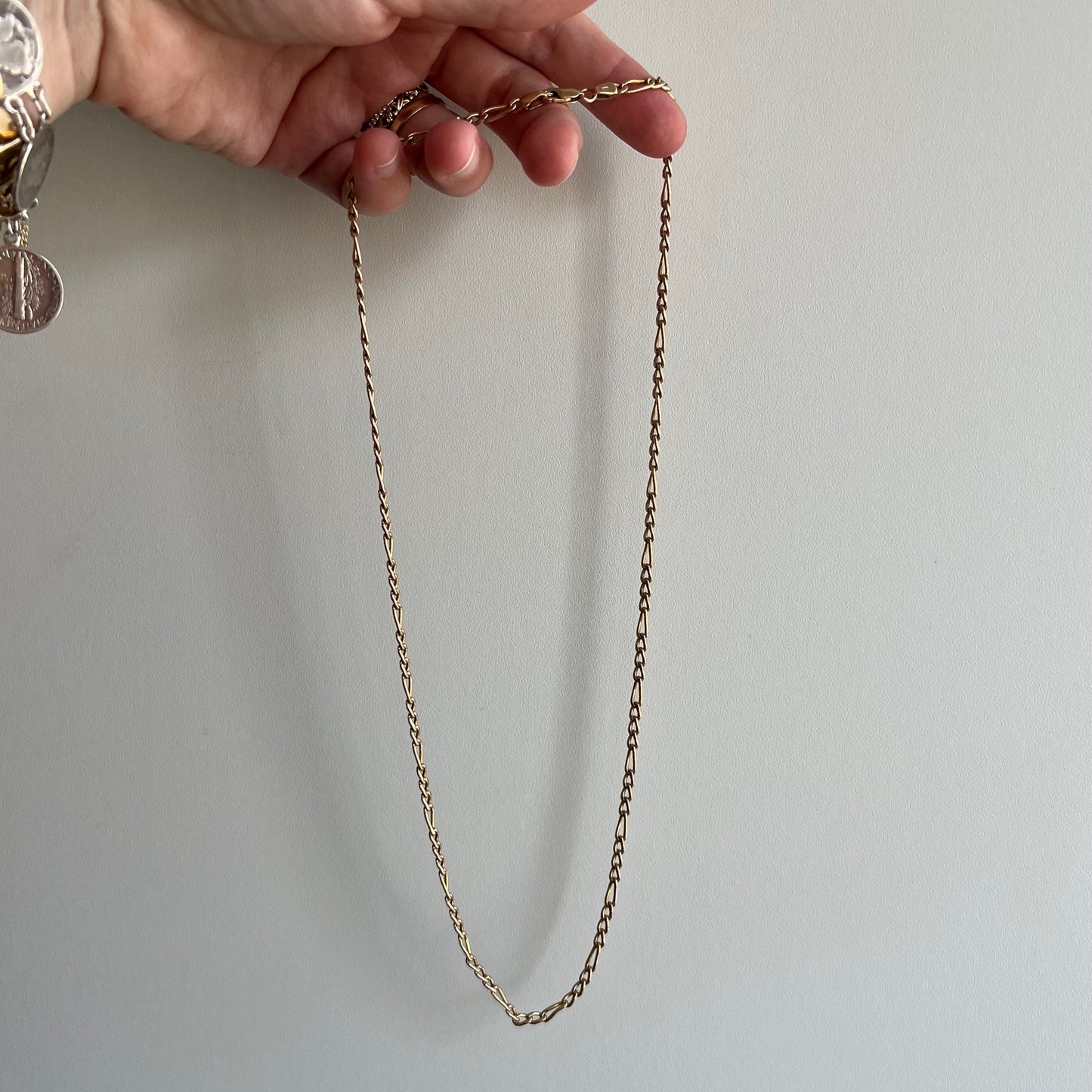 V I N T A G E // puffy figaro / solid 10k hollow link figaro chain / 21.5", 6.3g